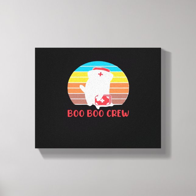 Boo Boo Crew Nurse Funny Ghost Halloween Classic T Canvastryck (Framsida)