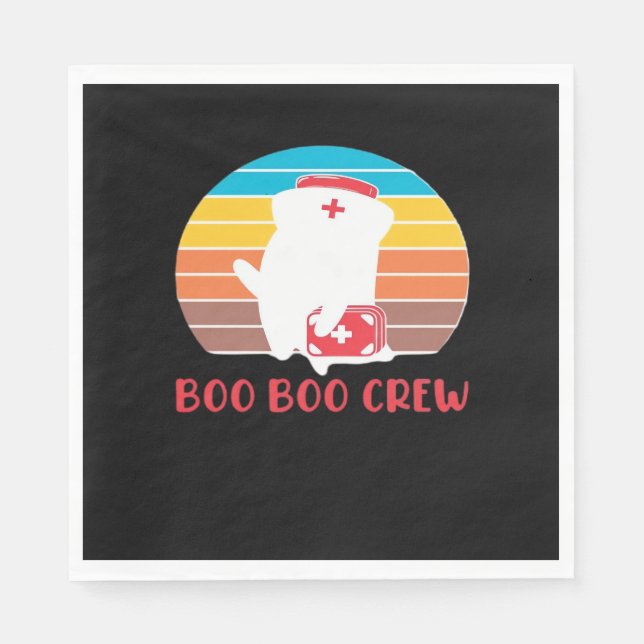 Boo Boo Crew Nurse Funny Ghost Halloween Classic T Pappersservett (Framsidan)