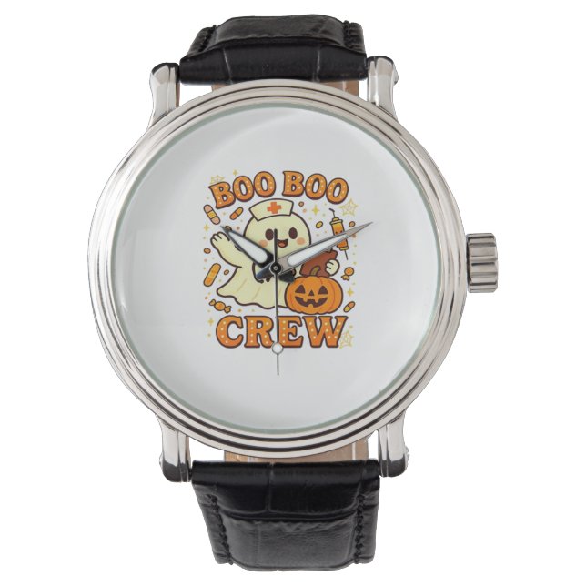 Boo Boo Crew Nurse Funny Halloween Ghost Gir Armbandsur (Framsida)