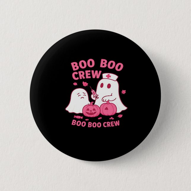 Boo Boo Crew Nurse Funny Halloween Ghost Gir Knapp (Framsida)