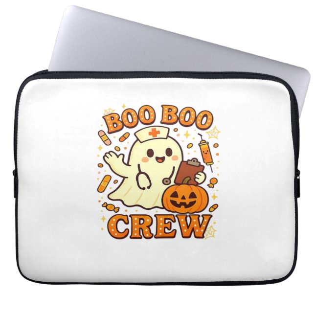 Boo Boo Crew Nurse Funny Halloween Ghost Gir Laptop Fodral (Framsidan)