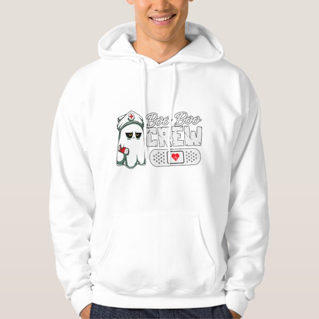 Boo Boo Crew Nurse Funny Halloween Scary Groups Hoodie (Framsida)