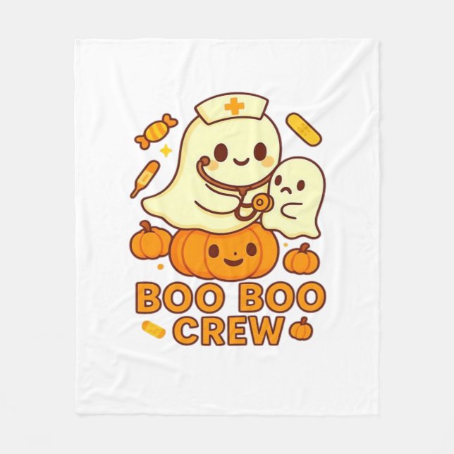 Boo Boo Crew Nurse Ghost Classic T-Shirt Fleecefilt (Framsidan)