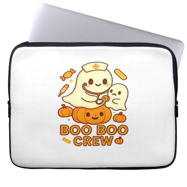 Boo Boo Crew Nurse Ghost Classic T-Shirt Laptop Fodral (Framsidan)