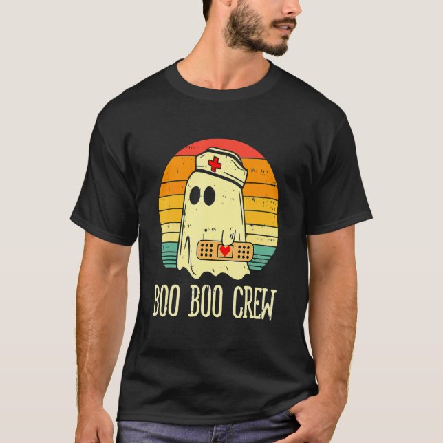 Boo Boo Crew Nurse Ghost Funny Halloween Costume_1 T Shirt (Framsida)
