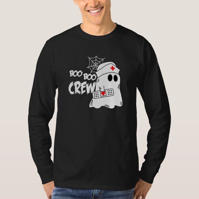 Boo Boo Crew Nurse Ghost Funny Halloween Costume P T Shirt (Framsida)