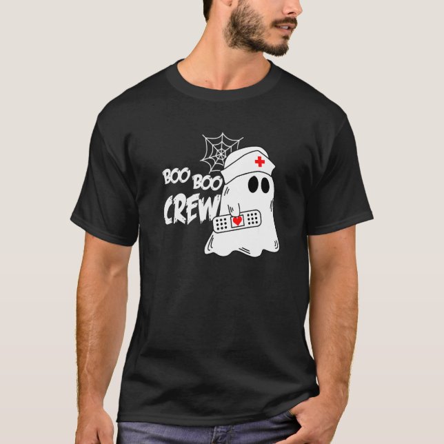 Boo Boo Crew Nurse Ghost Funny Halloween Costume P T Shirt (Framsida)