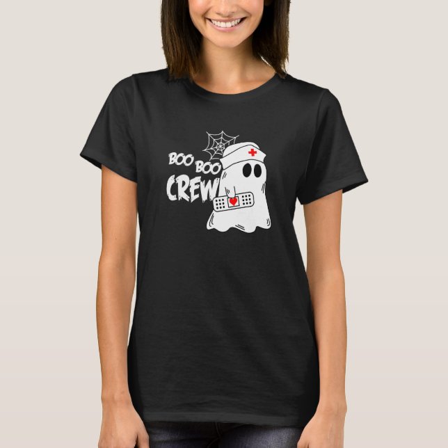 Boo Boo Crew Nurse Ghost Funny Halloween Costume P T Shirt (Framsida)