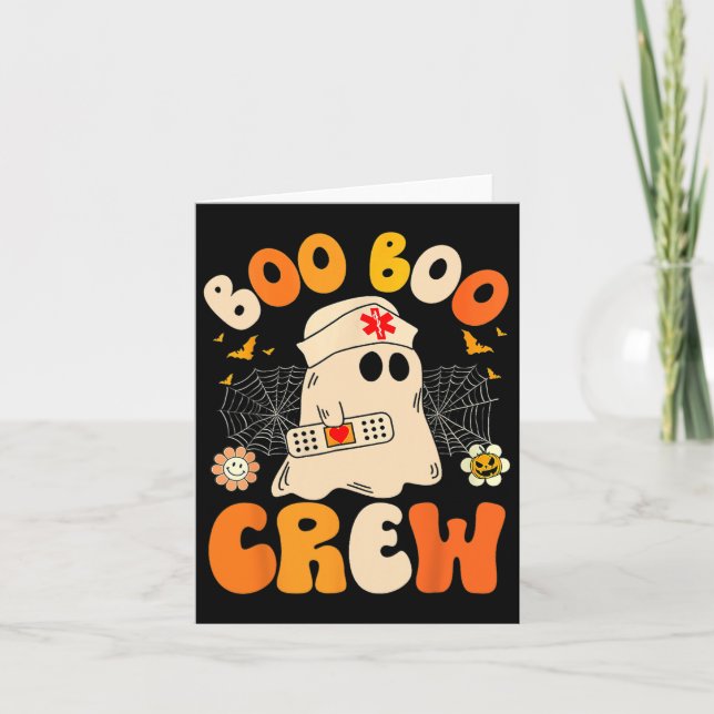 Boo Boo Crew Nurse Ghost Halloween Kort (Framsida)