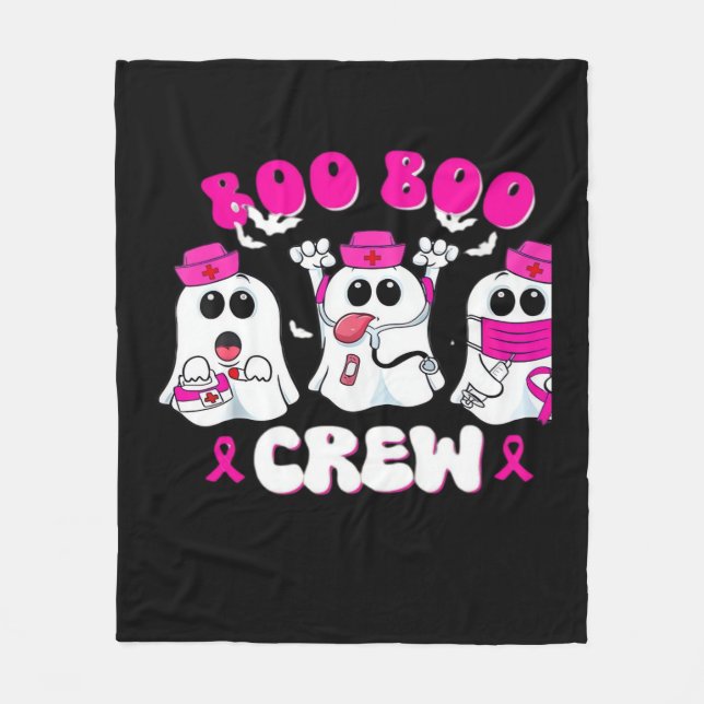 Boo Boo Crew Nurse Halloween Costume Ghost Breast Fleecefilt (Framsidan)