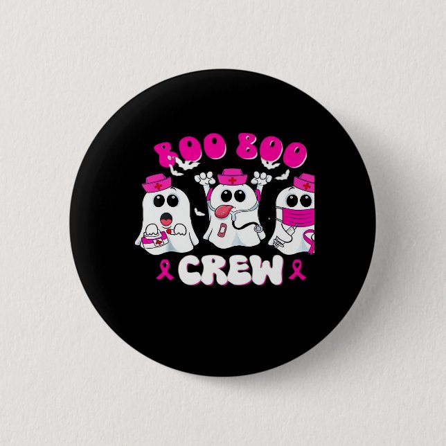 Boo Boo Crew Nurse Halloween Costume Ghost Breast Knapp (Framsida)