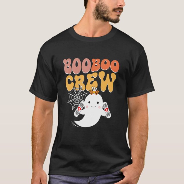 Boo Boo Crew Nurse Halloween Costume Roligt T Shirt (Framsida)