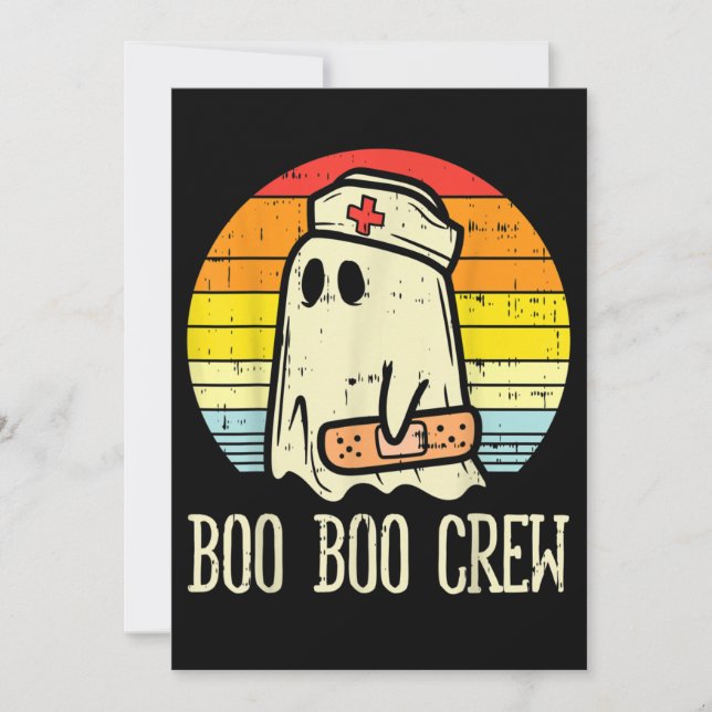 Boo Boo Crew Nurse Halloween för sjuksköterskor Inbjudningar (Framsida)