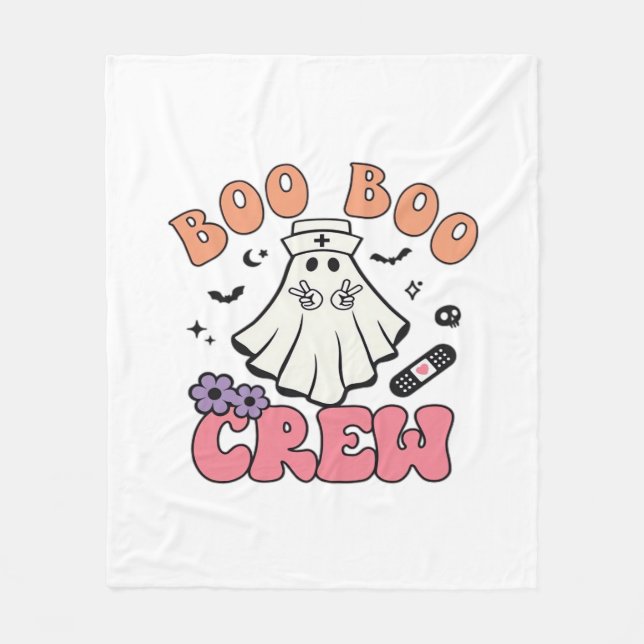 Boo Boo Crew Nurse Halloween Ghost Funny Classic T Fleecefilt (Framsidan)