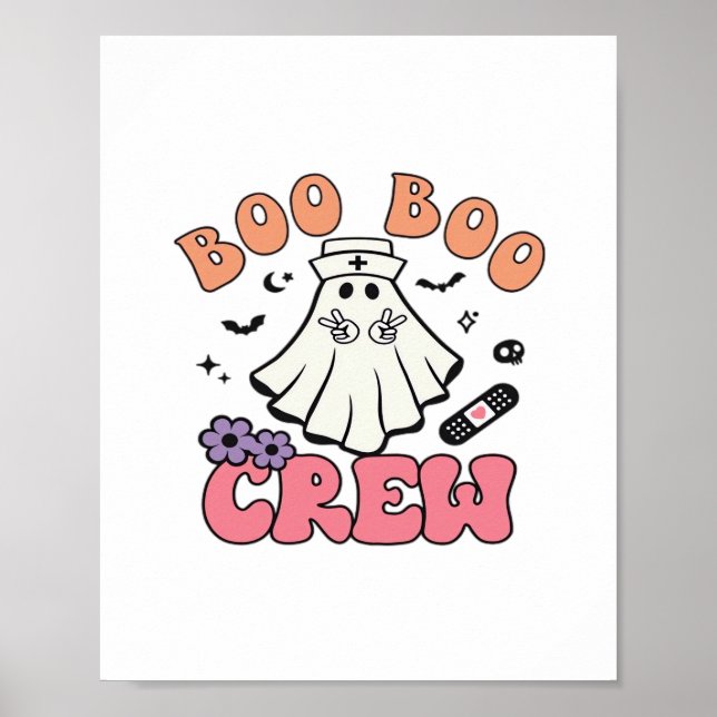 Boo Boo Crew Nurse Halloween Ghost Funny Classic T Poster (Framsidan)