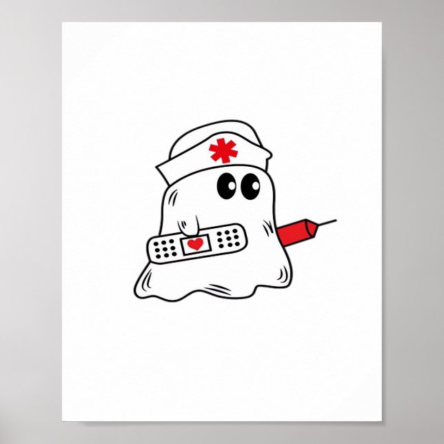 Boo Boo Crew Nurse Halloween Ghost Funny Oversized Poster (Framsidan)