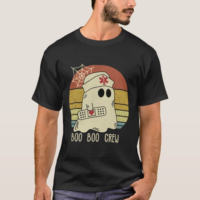 Boo Boo Crew Nurse Halloween sjuksköterska för kvi T Shirt (Framsida)