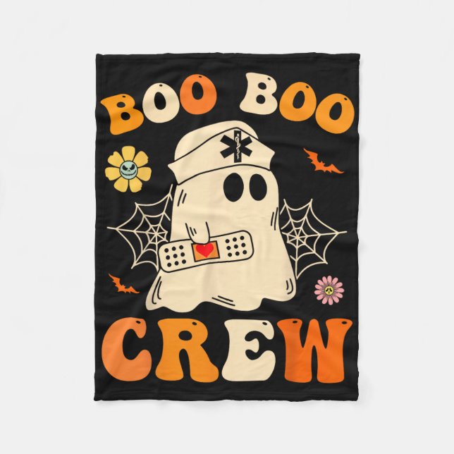 Boo Boo Crew Nurse Shirt Funny Ghost Retro Hallowe Fleecefilt (Framsidan)