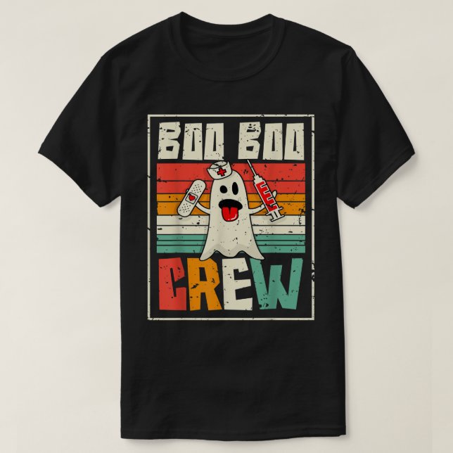 Boo Boo Crew Nurse Shirts Funny Halloween Costume T Shirt (Design framsida)