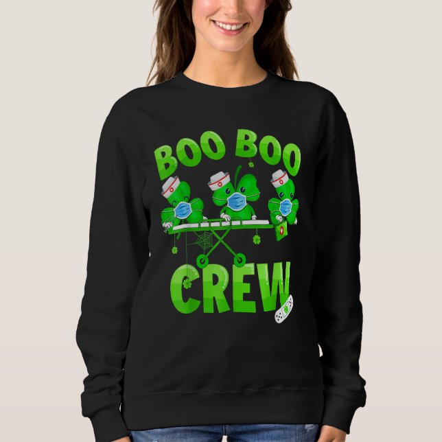 Boo Boo Crew Nurse St Patrick S Day Shamrock Ansik T Shirt (Framsida)
