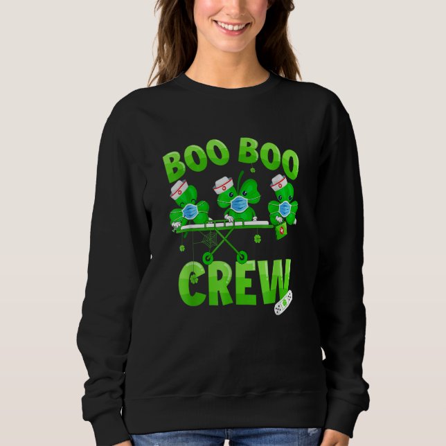 Boo Boo Crew Nurse St Patrick S Day Shamrock Ansik T Shirt (Framsida)