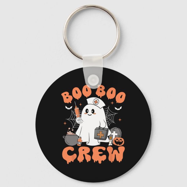 Boo Boo Crew Nurse Women Cute Ghost Halloween Nurs Nyckelring (Framsida)