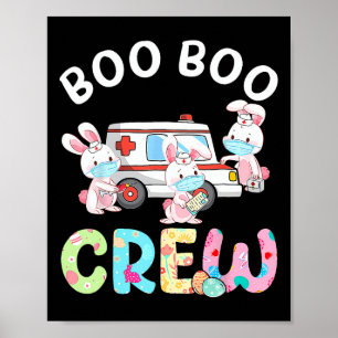 Boo Boo Crew Roligt Bunny Ems Emt Sjukvårdare Nurs Poster