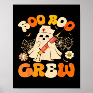 Boo Boo Crew Roligt Spöke För Sjuksköterska, Retro Poster