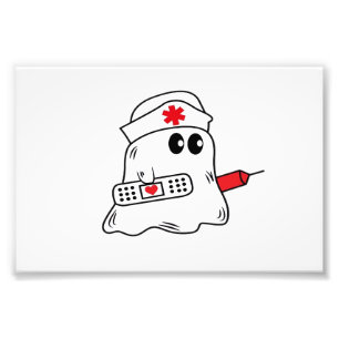 Boo Boo Crew Sjuksköterska Halloween Spöke Rolig O Fototryck