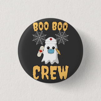 Boo Boo Crew-sjuksköterska med roligt Halloween Gh Knapp