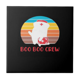 Boo Boo Crew Sjuksköterska Roligt Spöke Halloween  Kakelplatta