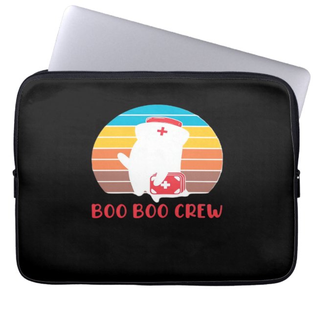 Boo Boo Crew Sjuksköterska Roligt Spöke Halloween  Laptop Fodral (Framsidan)