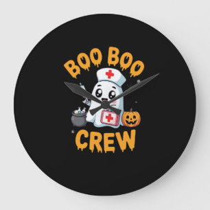 Boo Boo Crew Sjuksköterska Söt Spöke Halloween Sju Stor Klocka