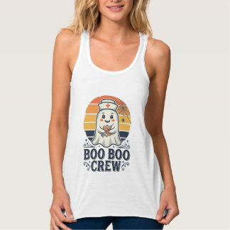 Boo Boo Crew Söt Sjuksköterska Spöke Halloween Trö Linne Med Racerback