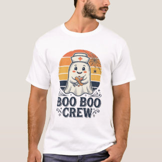Boo Boo Crew Söt Sjuksköterska Spöke Halloween Trö T Shirt