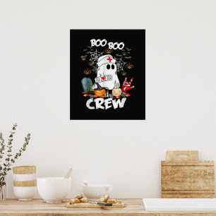 Boo Boo Crew Spöklik Sjuksköterska Halloween Poster