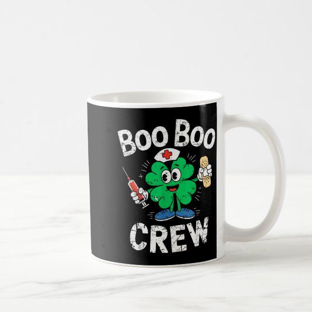 Boo Boo Crew St Patricks Day Sjuksköterska Scrubbt Kaffemugg (Höger)