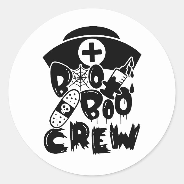 Boo Boo Crew Sticker Runt Klistermärke (Framsida)