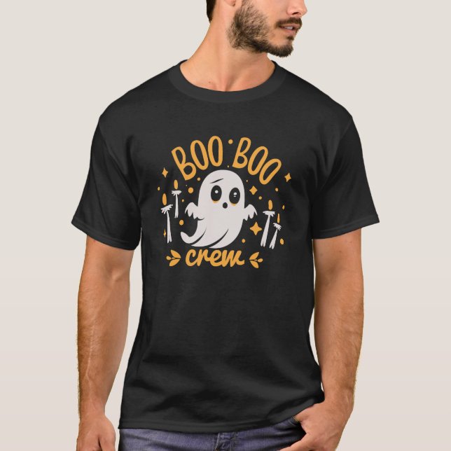 Boo Boo Crew's Ghost Nurse Funny Halloween T Shirt (Framsida)
