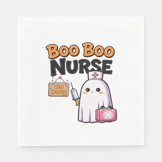 Boo Boo Nurse on Duty Classic T-Shirt Pappersservett (Framsidan)