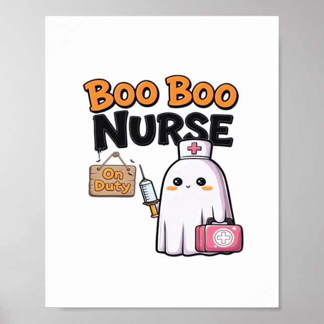 Boo Boo Nurse on Duty Classic T-Shirt Poster (Framsidan)