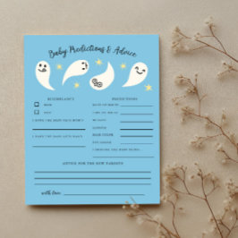 Boo Boy Shower Baby Predications & Advice Card