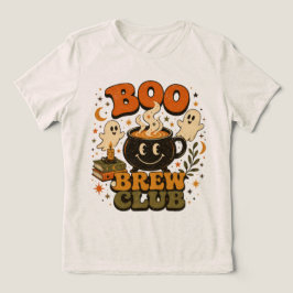 Boo Brew Club Retro Halloween Kaffe & Spöke T Shirt