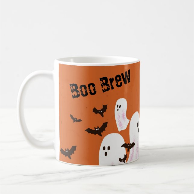 Boo Brew Ghost Halloween Kaffe Mugg (Vänster)