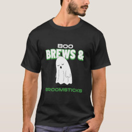 Boo Brews & Broomstick Halloween T Shirt