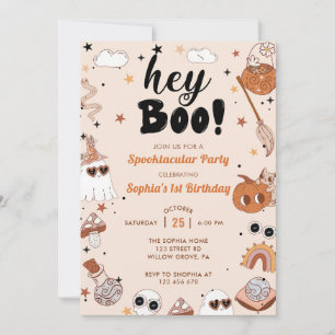 Boo Brithday Halloween Inbjudningar