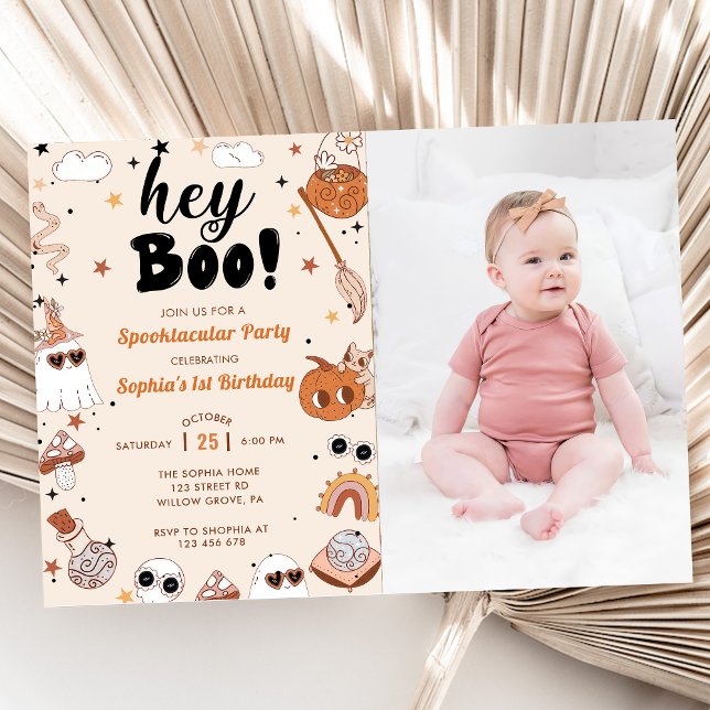 Boo Brithday Halloween Photo Inbjudningar (Skapare uppladdad)