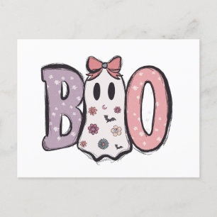 BOO Bubble brev Ghost & Söt Pastel Halloween Helg Vykort