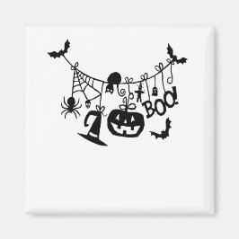 Boo Bus eller godis Halloween Fladdermus, Pumpkins Magnet