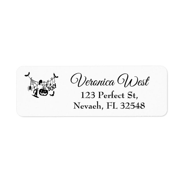 Boo Bus eller godis Halloween Fladdermus, Pumpkins Returadress Etikett (Framsidan)